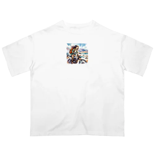 バイク女子リナ オーバーサイズTシャツ