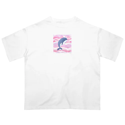 キュートなクジラのイラスト オーバーサイズTシャツ