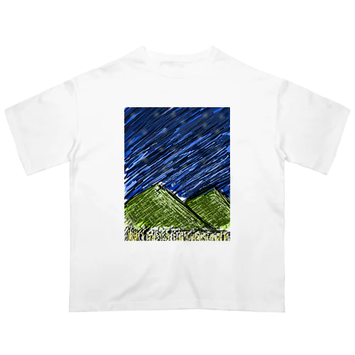 山と夜空 オーバーサイズTシャツ