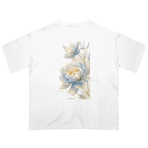 Lucky Flower Silver Blue Oversized T-Shirt