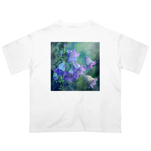 紫の花　なでしこ1478 オーバーサイズTシャツ