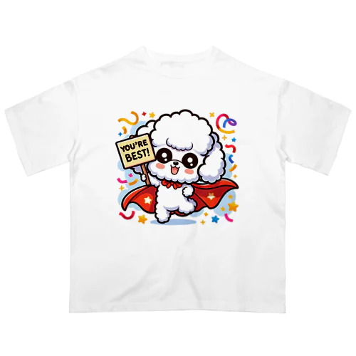 トイプードルがシックなマントを着こなしている！ Oversized T-Shirt