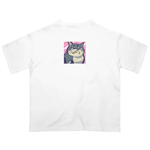 怒る猫 オーバーサイズTシャツ