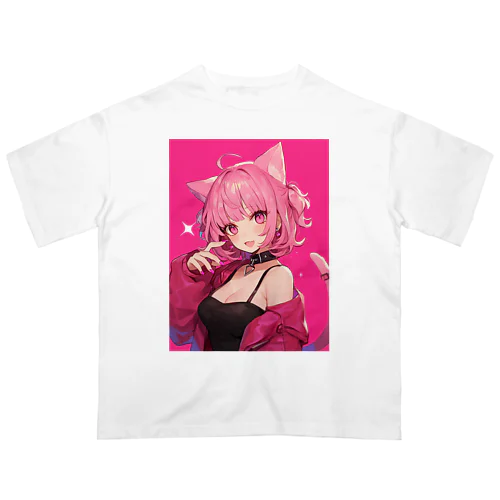 ピンクのチャーム Marsa 106 オーバーサイズTシャツ