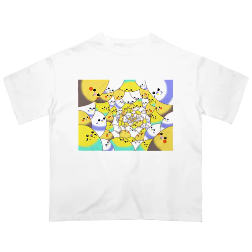 騒がしいインコたち オーバーサイズTシャツ