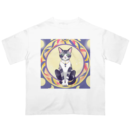 猫と魔法陣 Oversized T-Shirt