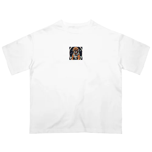 宇宙旅行ボクサー犬 オーバーサイズTシャツ