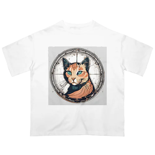 猫と魔法陣4 オーバーサイズTシャツ