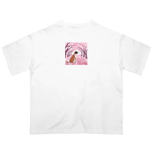 桜とボクサー オーバーサイズTシャツ