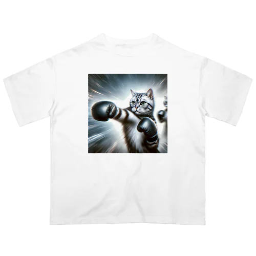 猫パンチャー修行 オーバーサイズTシャツ