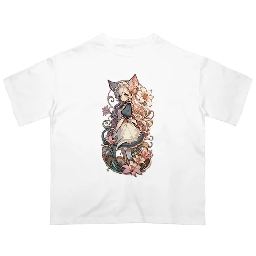 植物と猫さん オーバーサイズTシャツ