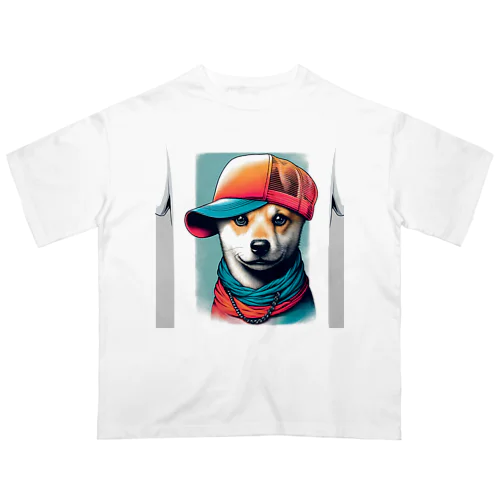 キャップ犬14 Oversized T-Shirt