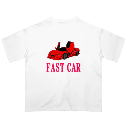 にゃんこ王子 ファストカー（赤） オーバーサイズTシャツ