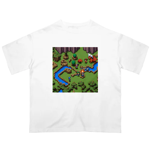 レトロゲードット絵ファミコン4 オーバーサイズTシャツ