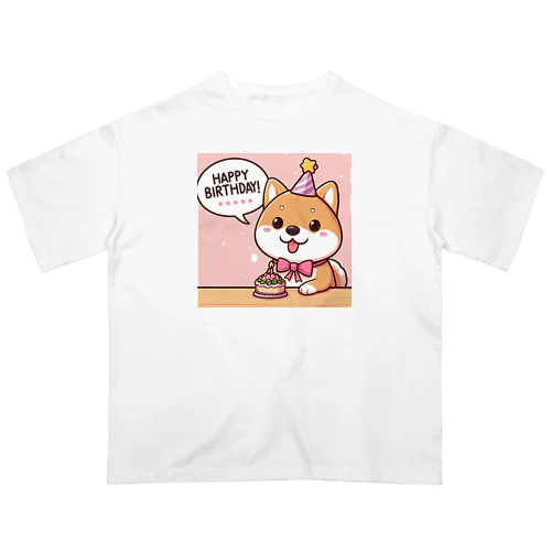 柴犬がカラフルなスタンプ Oversized T-Shirt