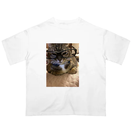 メガネ猫 オーバーサイズTシャツ