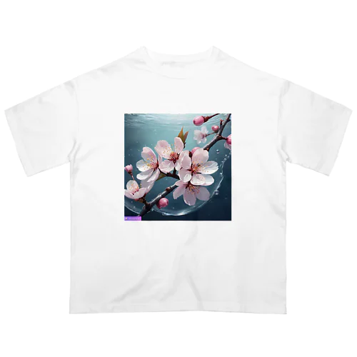 水に咲く桜 オーバーサイズTシャツ