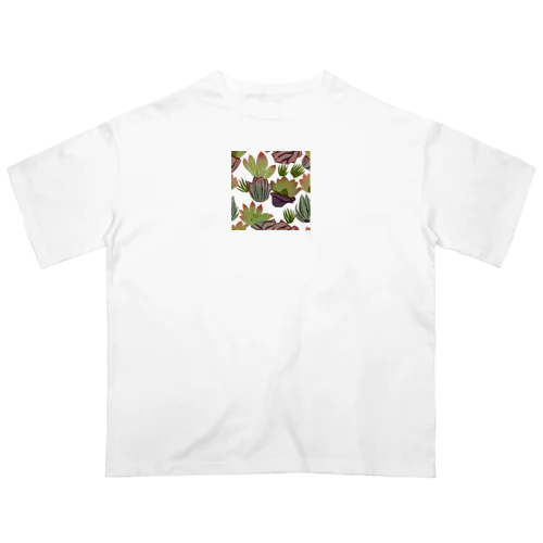 多肉植物のある暮らし2 オーバーサイズTシャツ