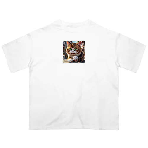 何かしようとしてる猫 Oversized T-Shirt