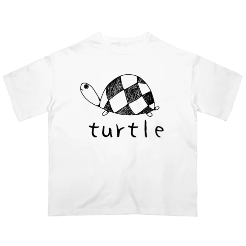 turtle 可愛い手書きの亀のイラスト Oversized T-Shirt