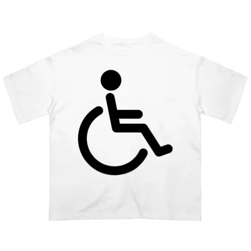 車椅子マーク（黒） オーバーサイズTシャツ