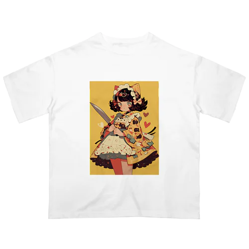 フリルモンスター　YELLOW cat Oversized T-Shirt