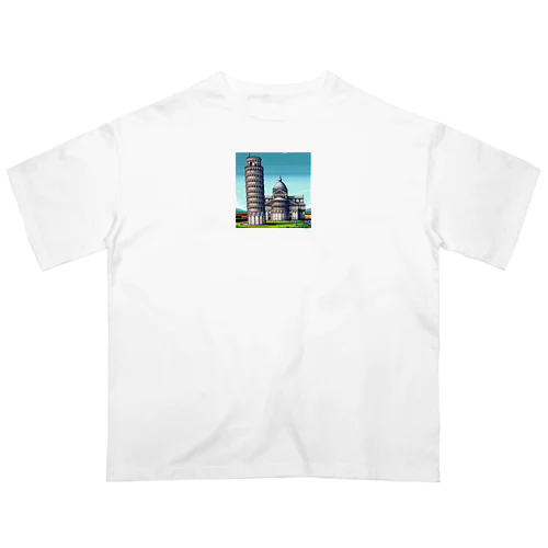 ピサの斜塔（pixel art） オーバーサイズTシャツ