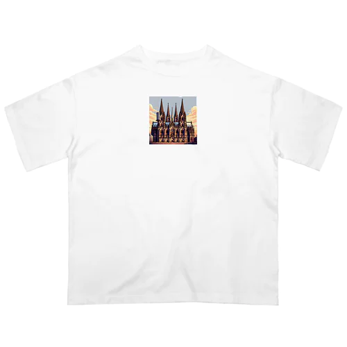 ケルン大聖堂（pixel art） オーバーサイズTシャツ