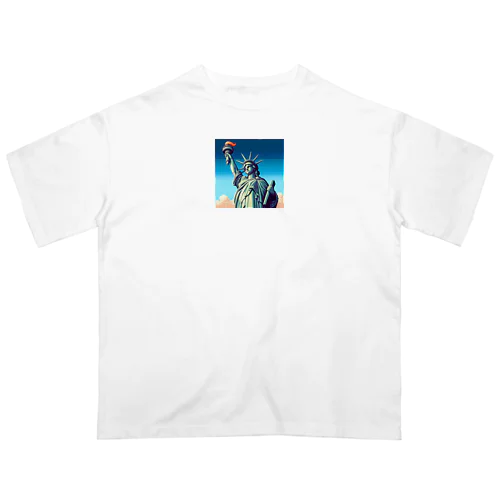 自由の女神像（pixel art） オーバーサイズTシャツ