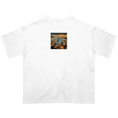 工場夜景の光 Oversized T-Shirt