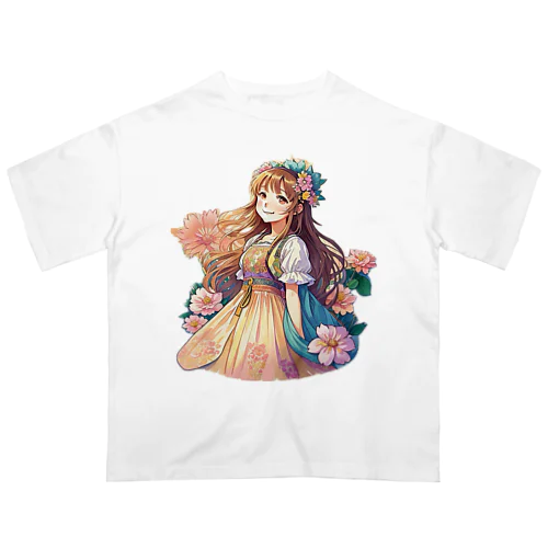 花の少女 オーバーサイズTシャツ