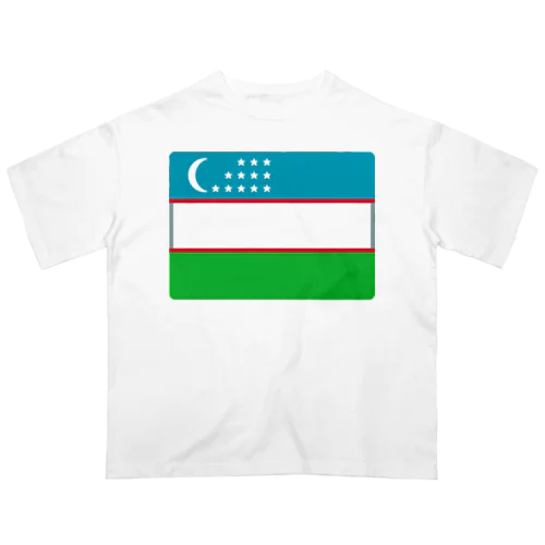 ウズベキスタンの国旗 オーバーサイズTシャツ