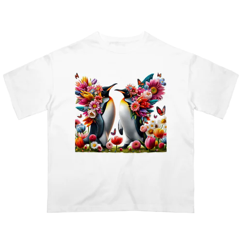 フラワーペンギン オーバーサイズTシャツ