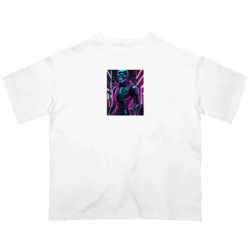 超クールな骸骨のサイバーパンクアート！ Oversized T-Shirt