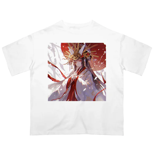 紅蓮の光に宿る、神威の巫女 Marsa 106 オーバーサイズTシャツ