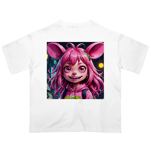 ゆる可愛いモンスターの女の子 オーバーサイズTシャツ