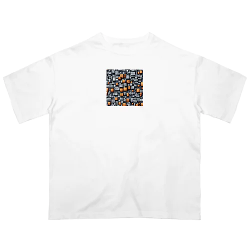 ブロックアート オーバーサイズTシャツ