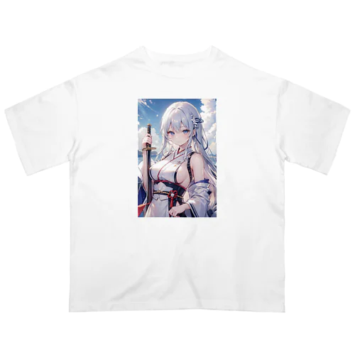 日本刀をもった美少女 オーバーサイズTシャツ