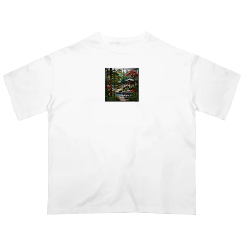 アジア禅庭園ステンドグラス Oversized T-Shirt