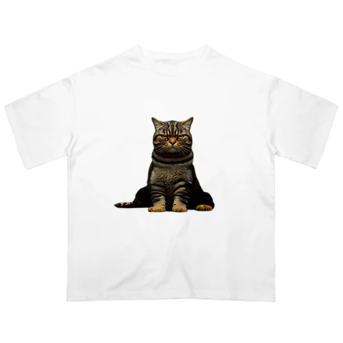 にらむ猫ミーム オーバーサイズTシャツ