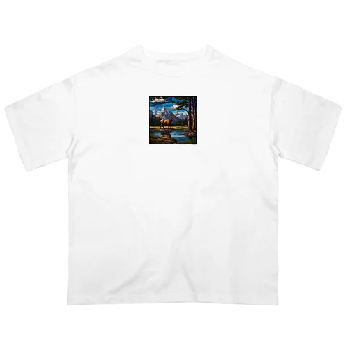 北米ロッキー山脈ステンドグラス Oversized T-Shirt