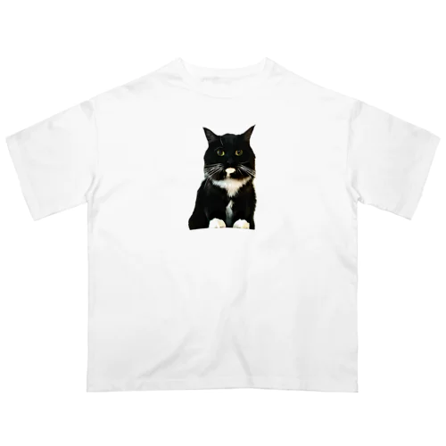 真面目ねこスイ〜証明写真風〜 オーバーサイズTシャツ