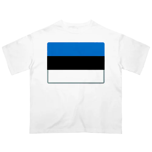 エストニアの国旗 オーバーサイズTシャツ