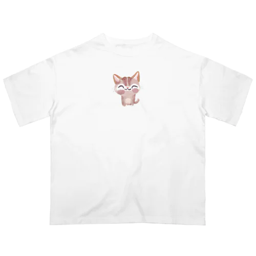 猫の癒し オーバーサイズTシャツ