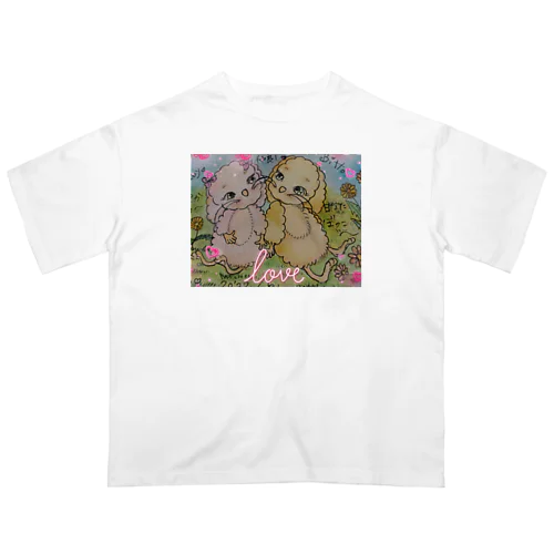 春の陽気♪Lavie ＆ Bit〜たれ耳うさぎの妖精san〜 オーバーサイズTシャツ