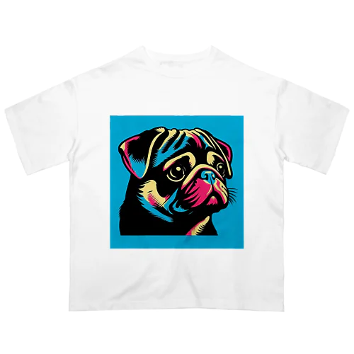 Blue Pug series オーバーサイズTシャツ