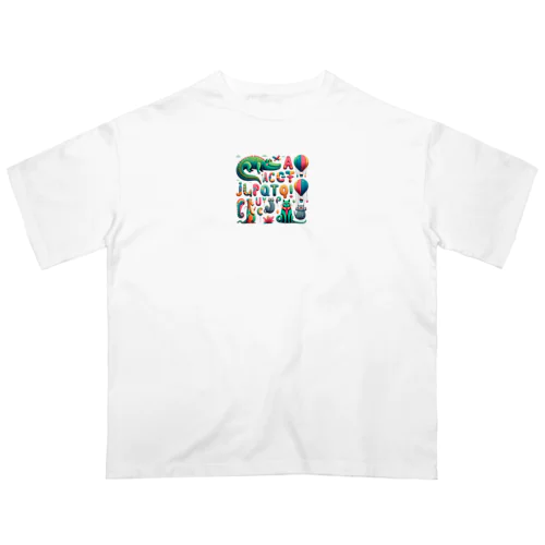 アニマルアルファベット オーバーサイズTシャツ