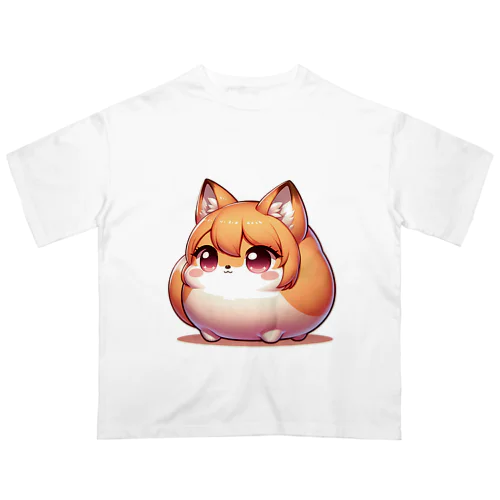 まんまる！　饅頭きつね娘グッズ！！ オーバーサイズTシャツ