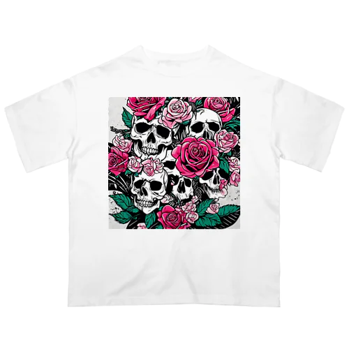 薔薇髑髏01 Oversized T-Shirt