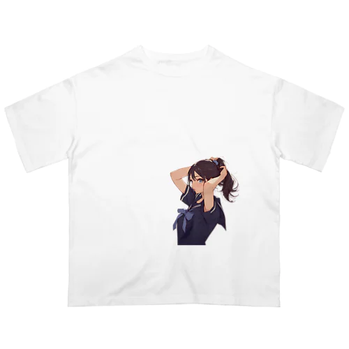 ポニーテールがセクシーな女の子　BLUE PLUM  691 Oversized T-Shirt